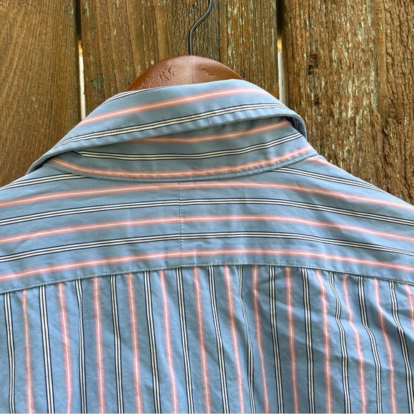 POLO RALPH LAUREN Men’s Blue Pink Stripe Button Down Long Sleeve Shirt 17.5 44 - Picture 9 of 12